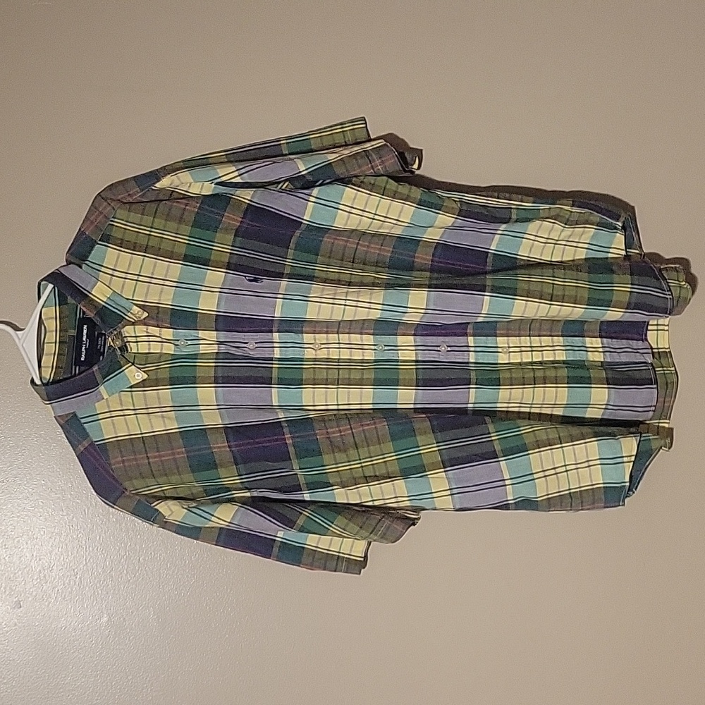Ralph Lauren Golf Button Down Short Sleeve Shirt Multicolor Mens Size XL